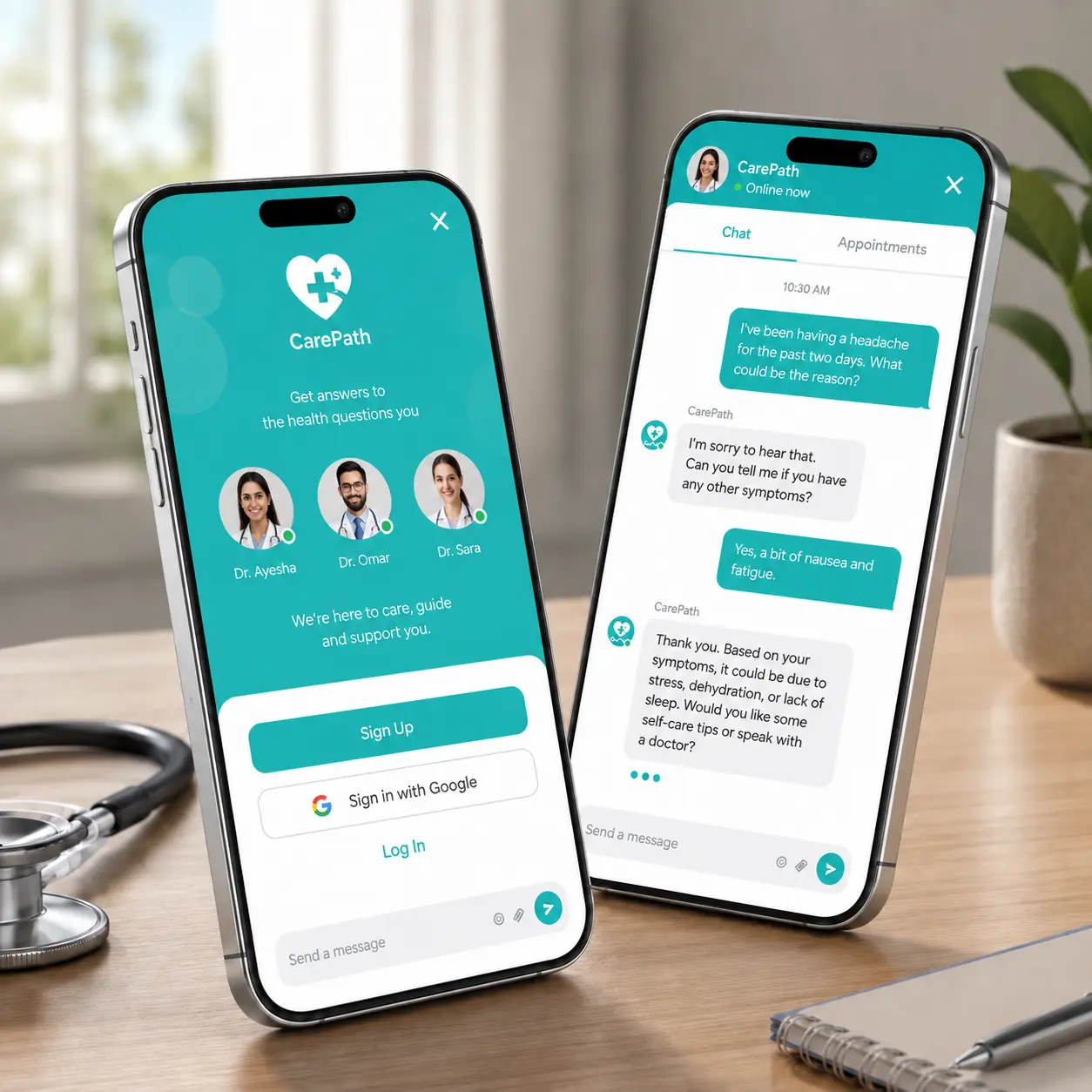 Case study visual for CarePath Health: Trusted Clinical Support Chatbot