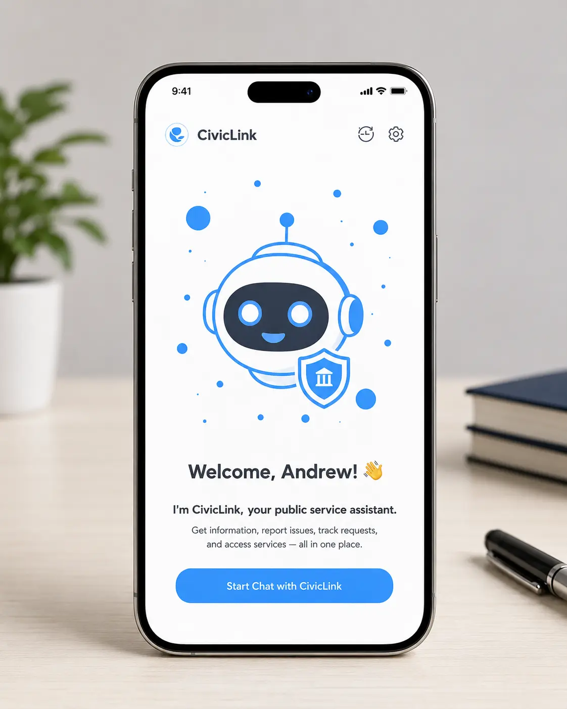 Case study visual for CivicLink Services: Accessible Public-Sector Chatbot