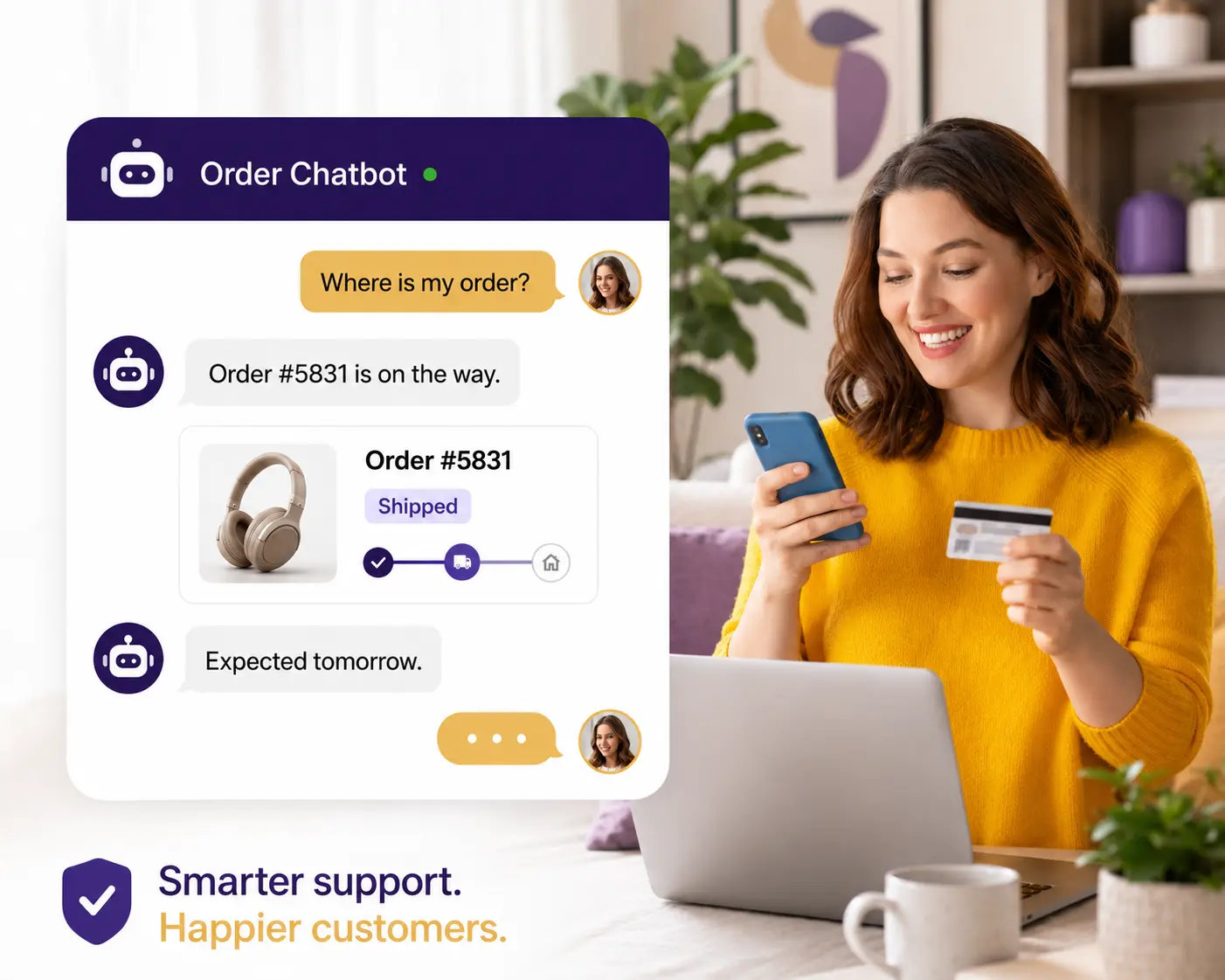 Illustration of eCommerce Order Bots for AI chatbot integration